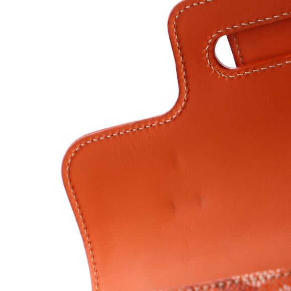 Goyard Structured Saigon Top Handle Bag Coated Canvas with Leather Mini Orange - Picture 8 of 10